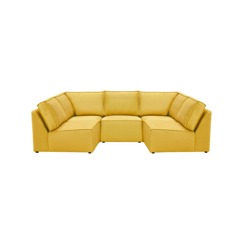 Beadie 5 Seater Corner Sofa , Yellow