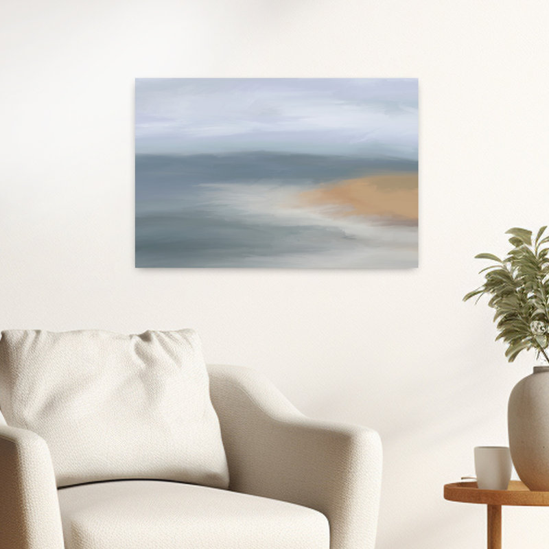 Paysage côtier abstrait Harbour Shore, H 16 po x l 24 po