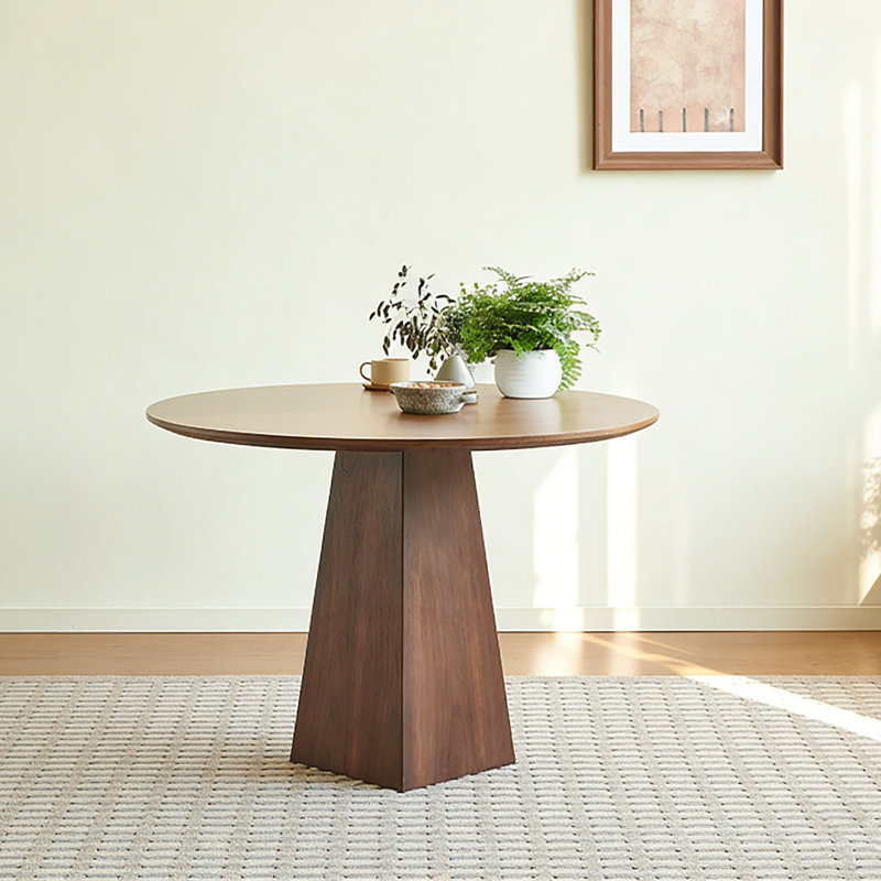 Solid Wood Round Dining Table, 29.5"H x 39.4"L x 39.4"W