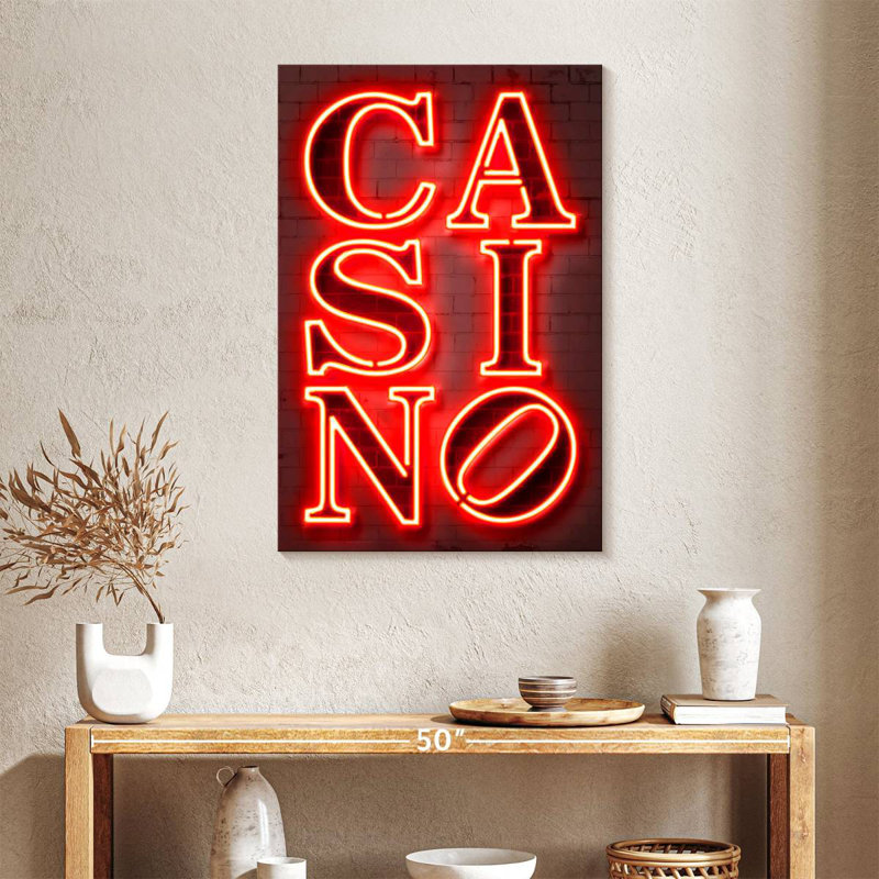 Neon Casino Sign, 36" H x 24" W