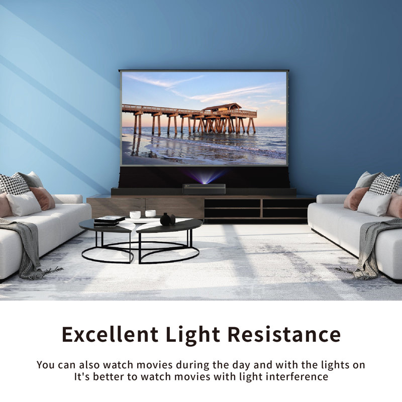 92 Inch  Vividstorm S Pro Motorized Tension Floor Rising Ust Alr Projector Screen for home theater-black Housing