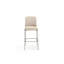 Dion Upholstered Bar Stool In Camel Synthetic Leather And Brushed Nickel Metal