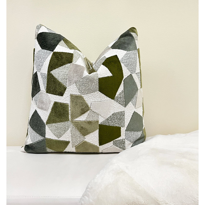 Housse de coussin en velours Green Fragments, 22