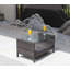 Table basse d'extérieur pour meubles de patio avec verre trempé transparent (y compris la table basse, sans les chaises)