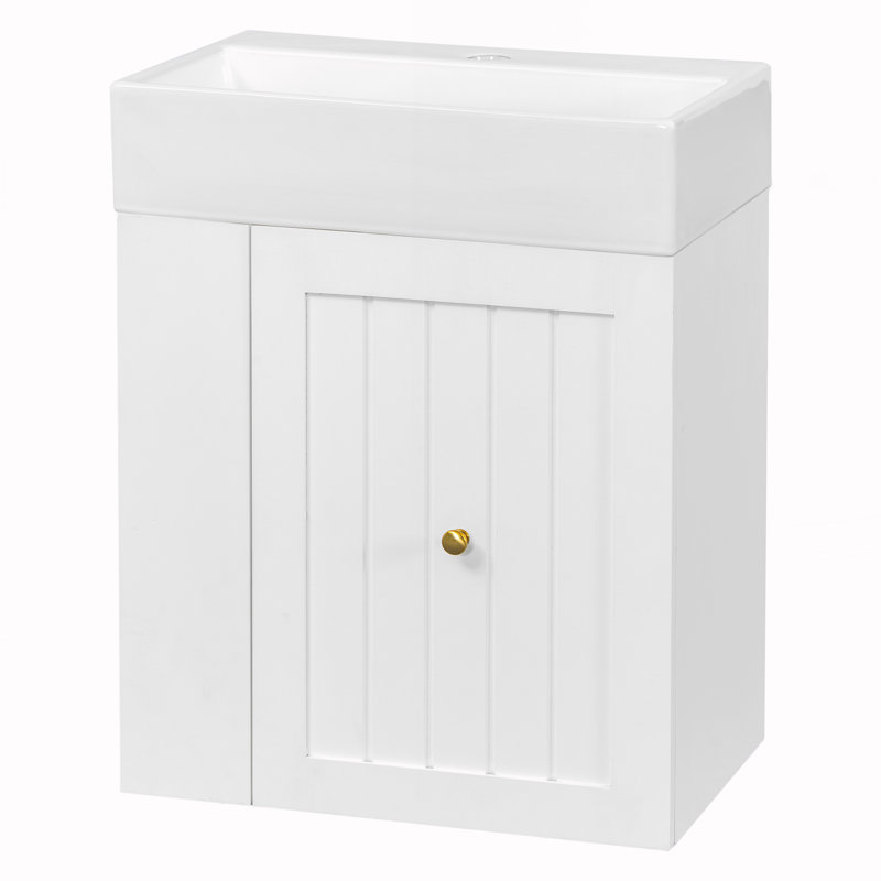 Bathroom Vanity With Ceramic Sink, White
