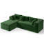 Canapé modulaire modulaire en L pour le salon, canapé rembourré moderne en polyester avec coussins et mousse haute densité, conception d'angle sans assemblage requis, vert-325746235