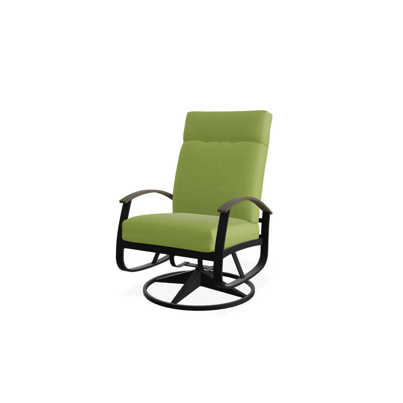 Belle Isle Outdoor Rocker Chair, Canvas Sapphire Blue Sunbrella, Beachwood P40, Textured Black