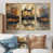 Toile avec cadre flottant or
