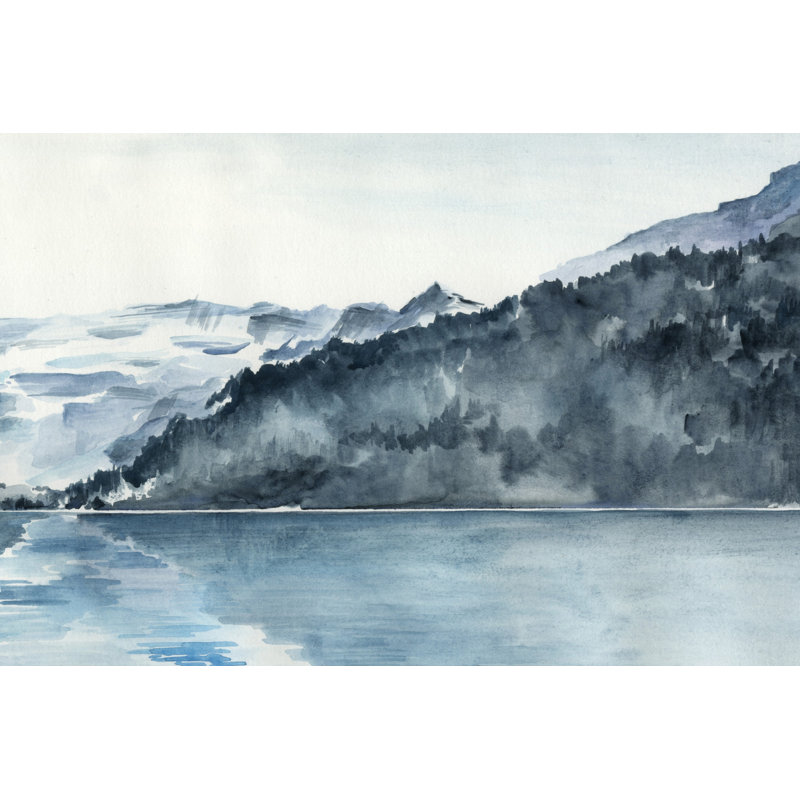 «Toward the Island», peinture à l'aquarelle, H 8 po x l 12 po x P 1,5 po, Toile tendue