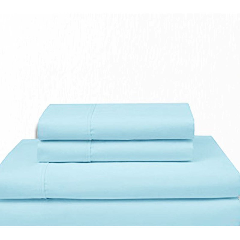 Sheet Set, Queen Sheet Set + Fitted Sheet + 2 Pillowcases, Light Blue