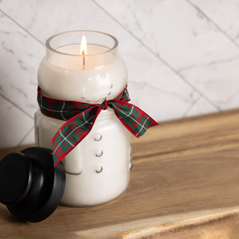 Bougie bonhomme de neige en forme de couronne