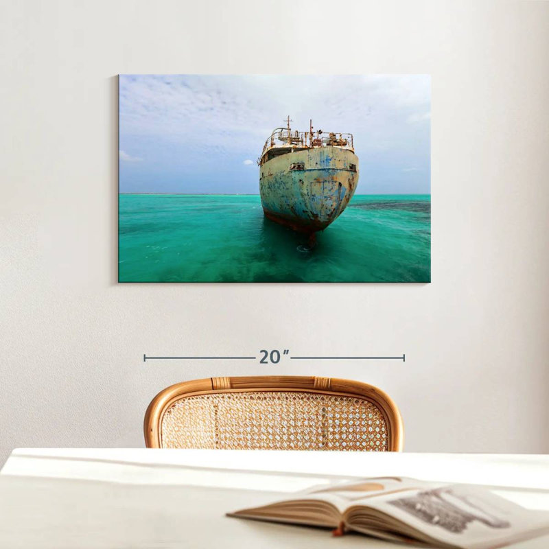 Mehar, vieux bateau dans les Caraïbes, H 16 po x l 24 po