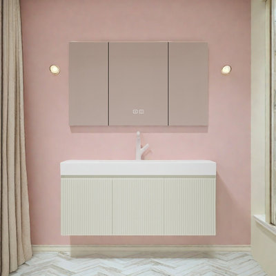 Armoire de salle de bain française de style crème minimaliste
