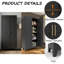 Grande armoire de rangement en acier de 71 po avec 2 portes courbées et tablettes réglables - Armoire polyvalente spacieuse pour la maison et le bureau-985163559-985163556