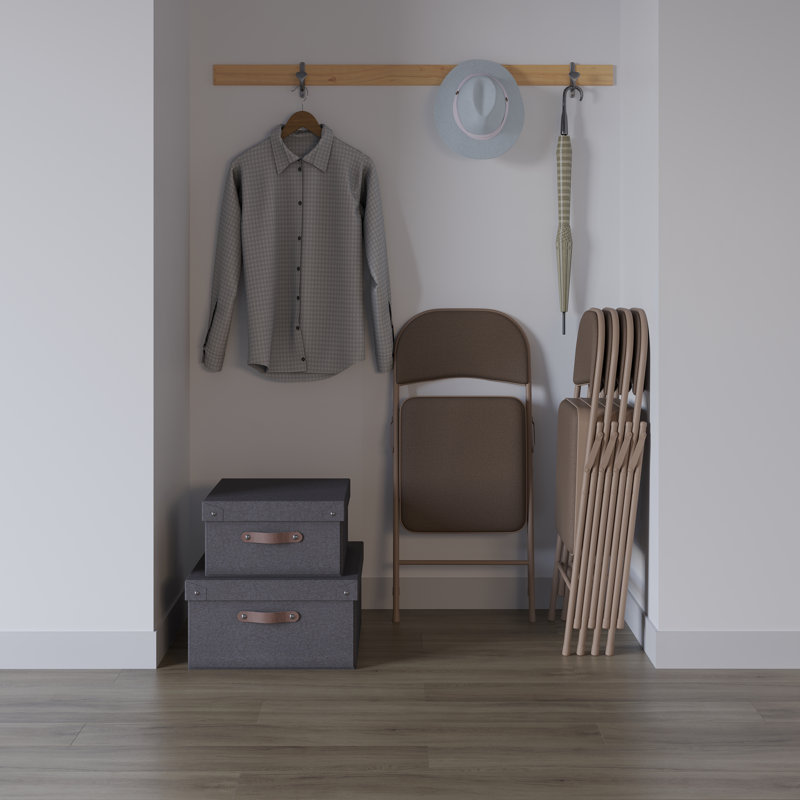 Padded Fabric Padded Folding Chair, Brown