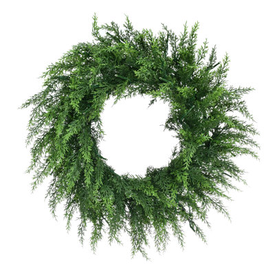 Couronne de Noël en cèdre pré-illuminée Fraser Hill Farm de 61 cm (24 po), micro-DEL blanc chaud