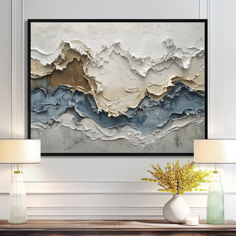 Cannock - Abstract Wall Art, Noir, Cadre flottant, H 24 po x l 32 po