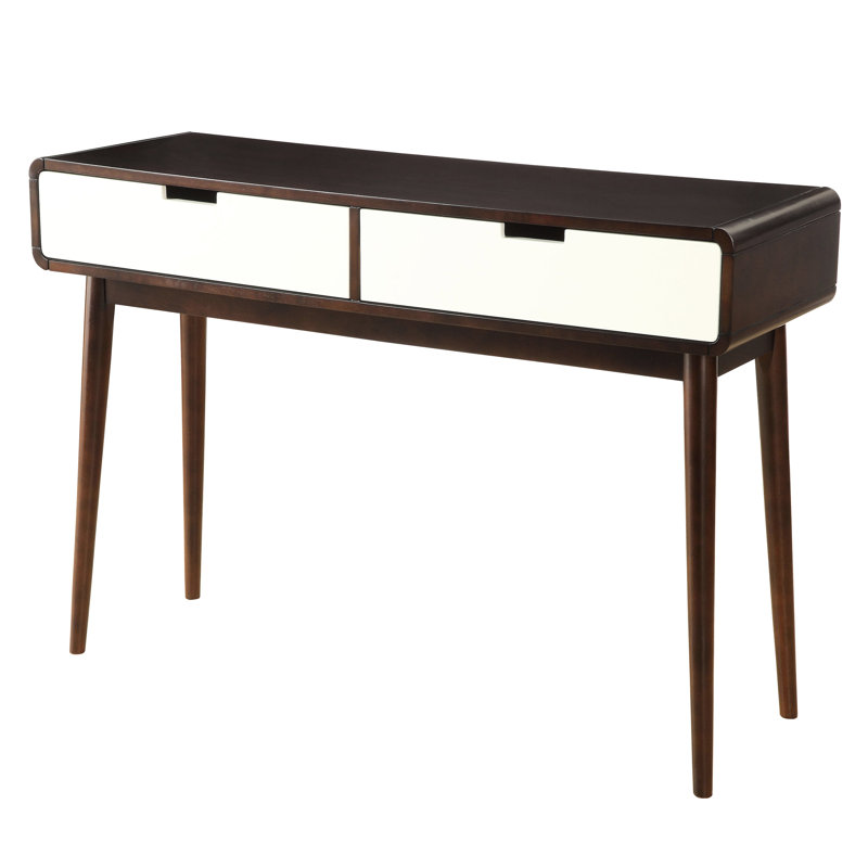 Blanc et blanc avec 2 tiroirs, de style Mid-Century moderne pour le couloir de la salle à manger
