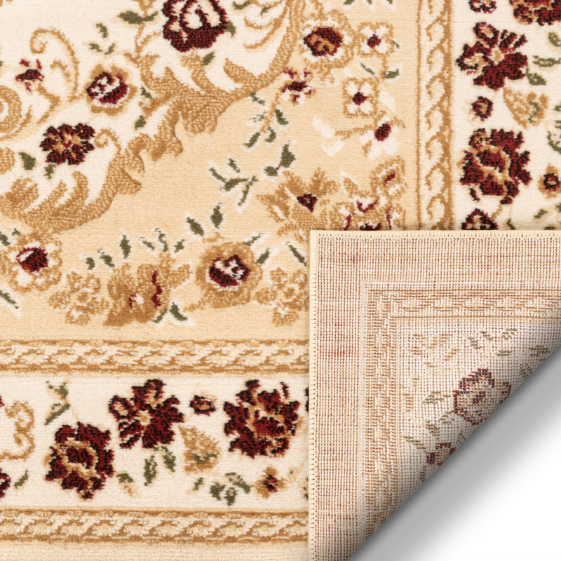 Tapis oriental ivoire Lara, Tapis de couloir 2 pi 3 po x 7 pi 3 po