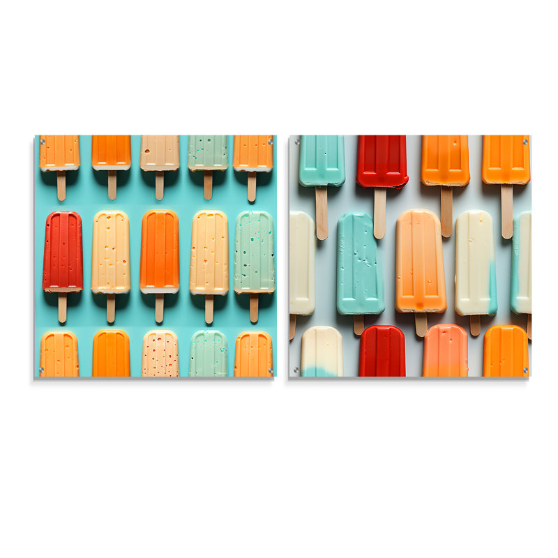 Gatson - Ensemble de 2 peintures murales abstraites en acrylique, H 16 po x l 33 po