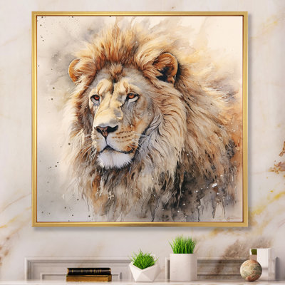 Lion Canvas Wall Art, Fierce Wildlife Animal Print - Fierce Lion III