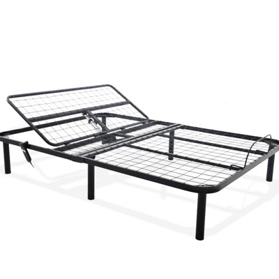 Head Up Only Adjustable Bed Base For Queen, 13.65 In Height, 61.06 Width, Black Steel Material Queen With Option, And Stable, Product