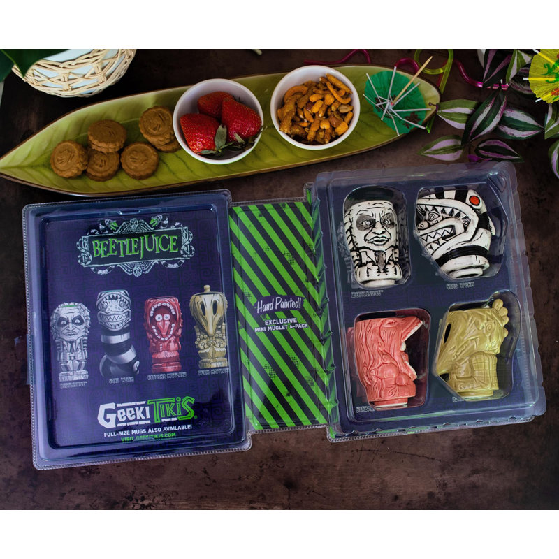 Geeki Tikis Beetlejuice Muglets, paquet de 4 | Beetlejuice, ver de sable, Adam, Barbara