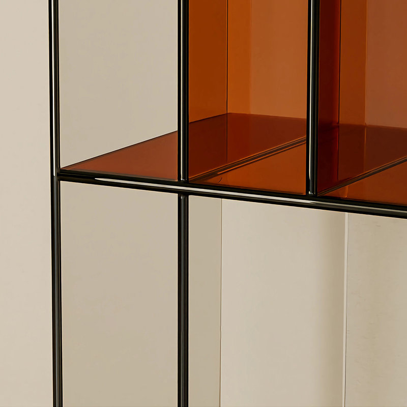 Modern minimalist acrylic small bookcase, Tan