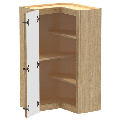Gallery Express Haven Plywood Assembled 24 in W x 24 in D x 42 in H Corner Diagonal Kitchen Cabinet Left in Straw