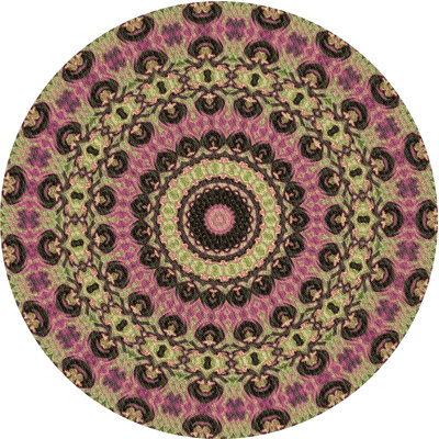 Vert floral/Tapis décoratif rose