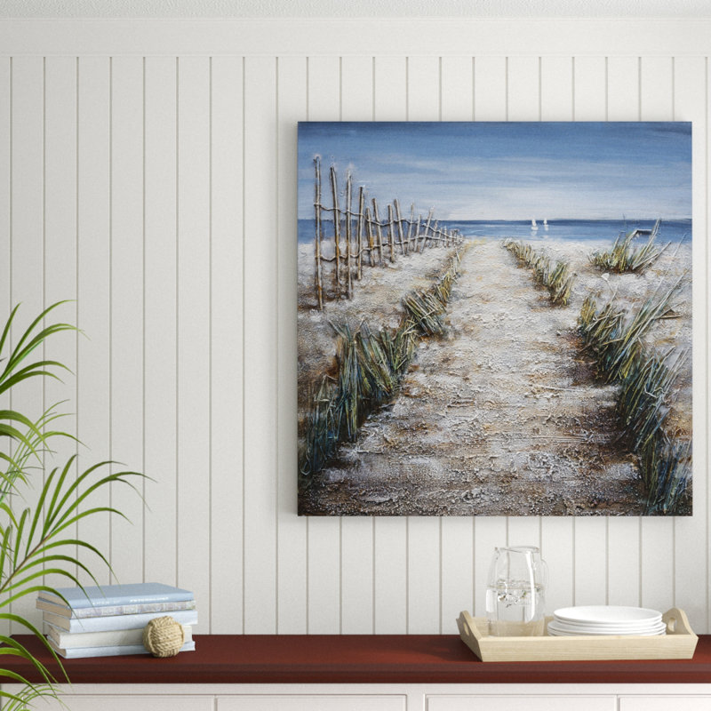«Walkway to the Beach», reproduction de peinture à l'huile sur toile tendue