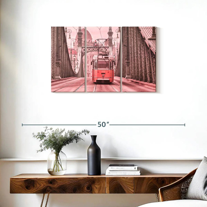 Mehar Pink Cable Car, 20" H x 33" W