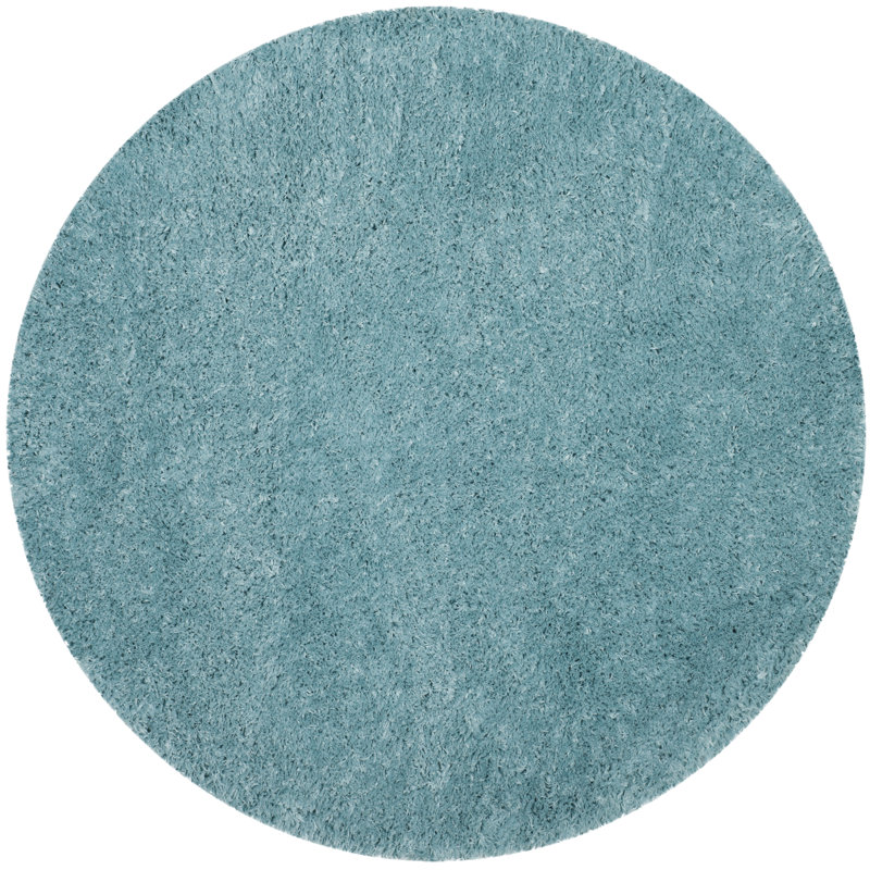 Hermina Light Turquoise Area Rug, Round 4'