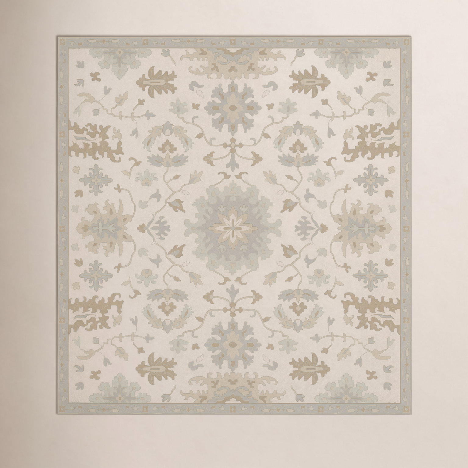 Arden Hand-Woven Wool Floral Rug, Square 8'