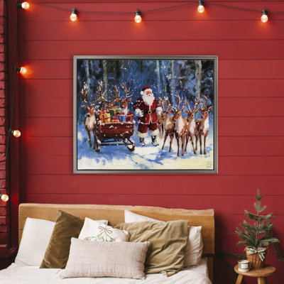 Cadre flottant père Noël renne et traîneau, design par Sara Culpepper