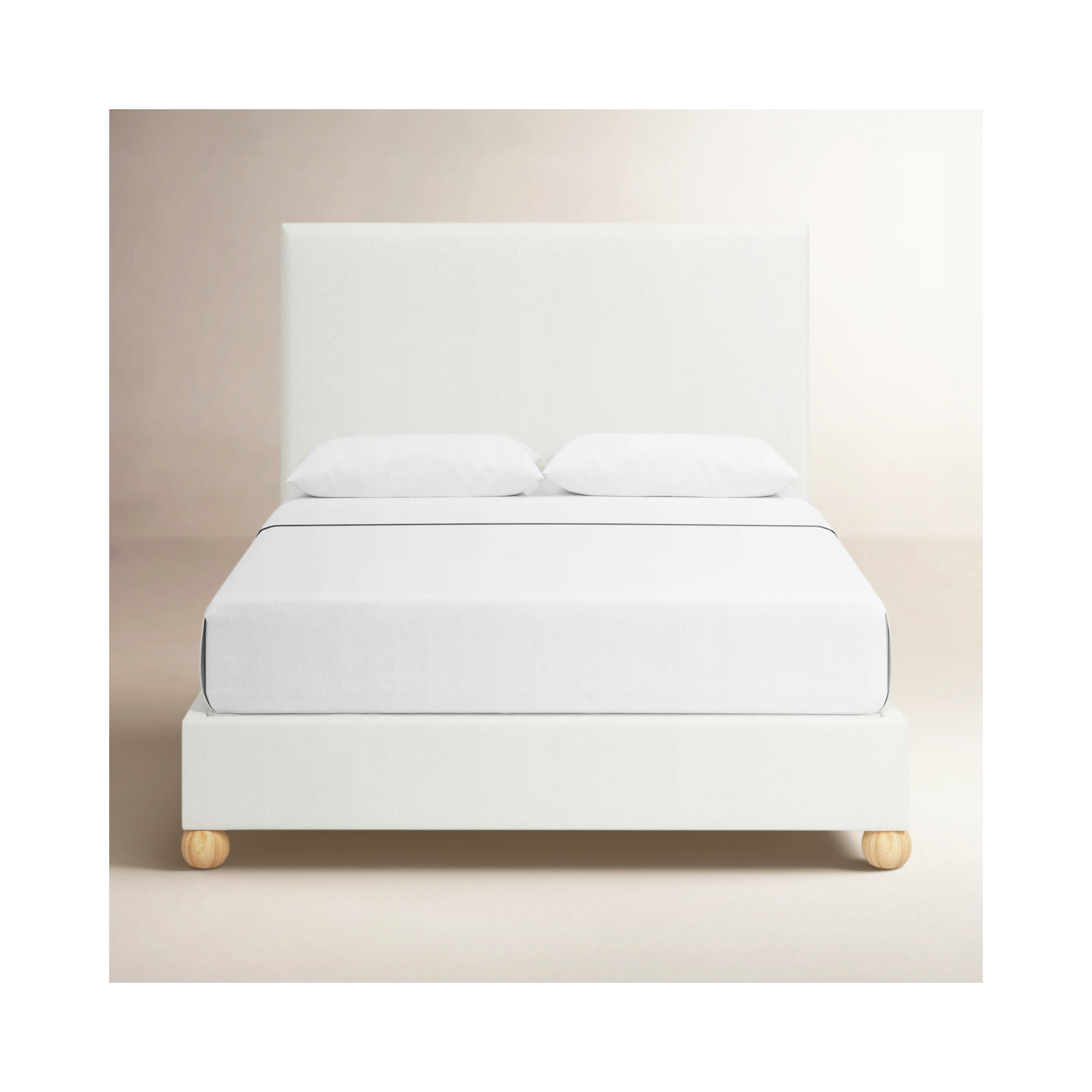 Benita Upholstered Bed, Queen, Zuma White Textured Linen