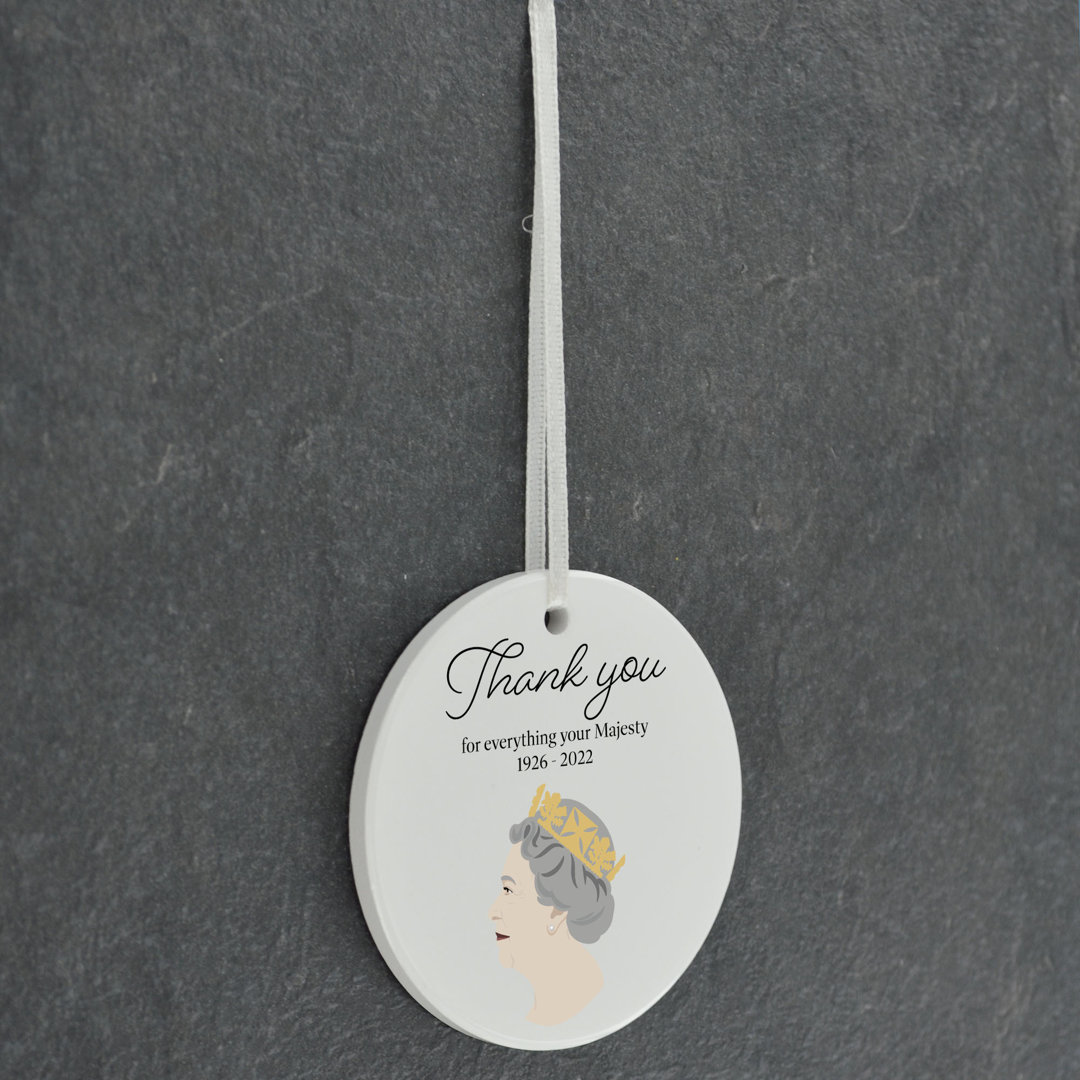 Thank You Mature Circle Shaped Ceramic Ornament