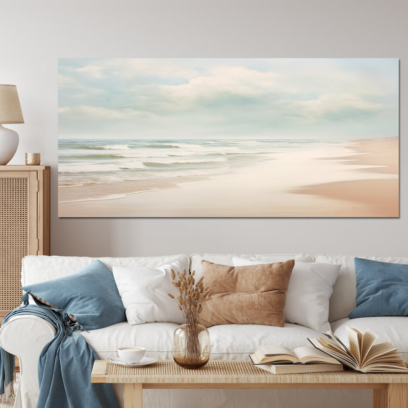Minimalisme, paysage de plage VI - Reproductions encadrées de plage côtière, Toile tendue, H 28 po x l 60 po x P 1,5 po