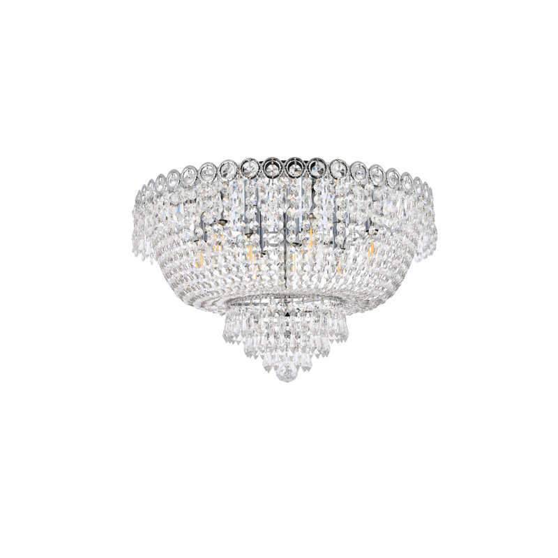 Plafonnier encastré 9 lumières 20 po Stoltz, Chrome