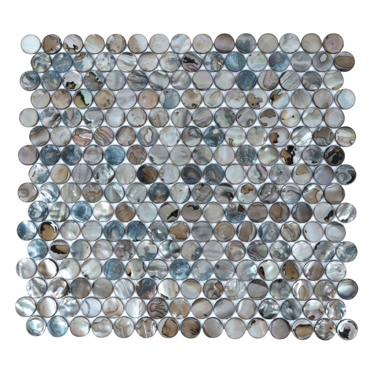 Mother of Pearl 0.8" x 0.8" Seashell Penny Round Mosaic Sheet