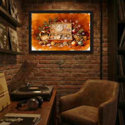 Christmas Christmas Coins And Ornaments Watercolor Art