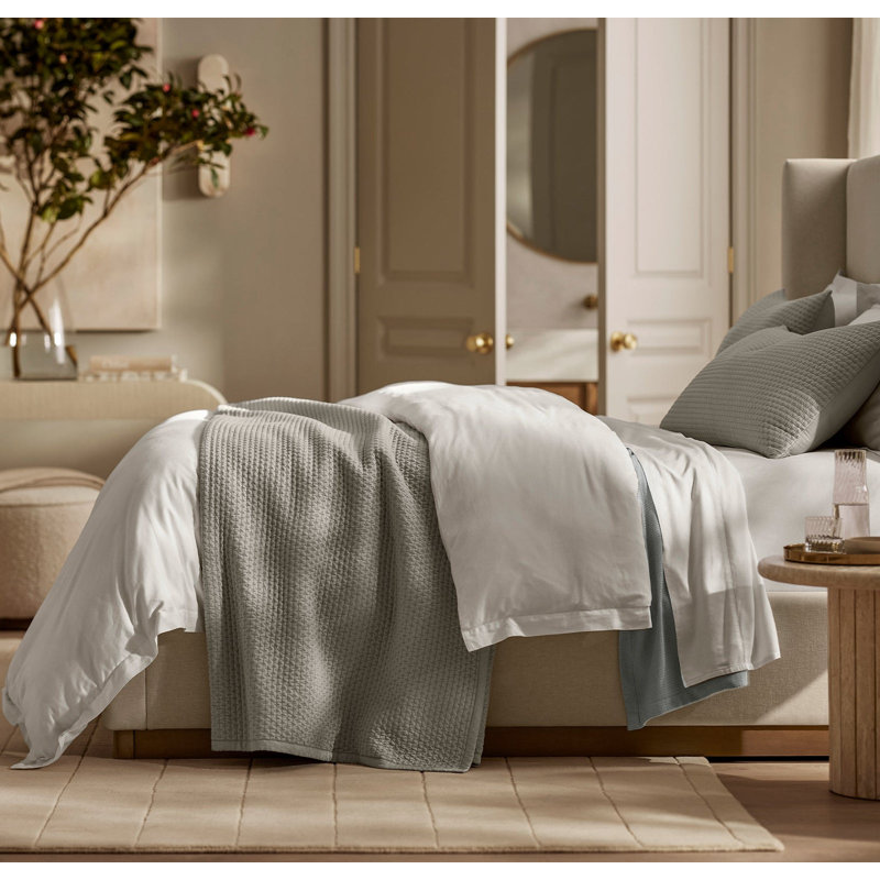 Signature Textured Stitch Sham, King Sham, Pewter
