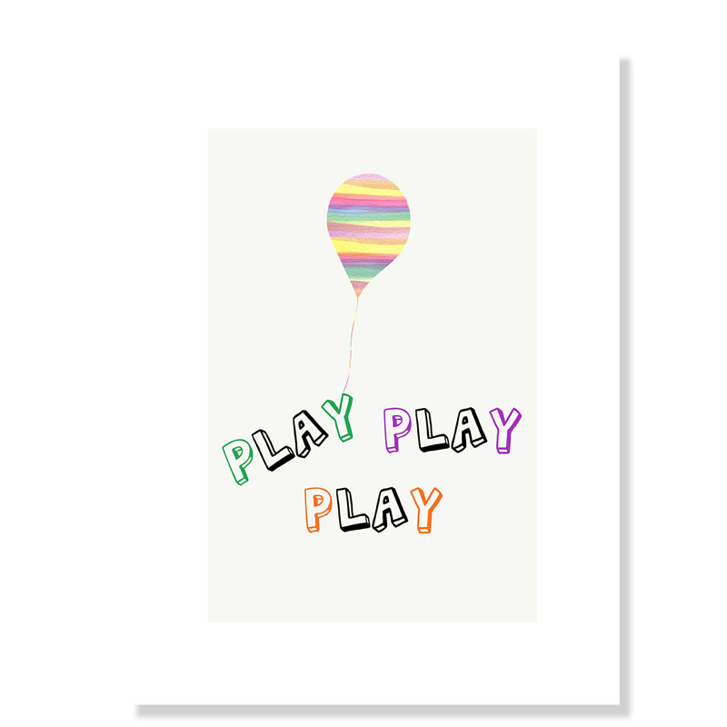 Play Play Play, impression sur papier, H 16 po x l 12 po x P 1 po, Papier