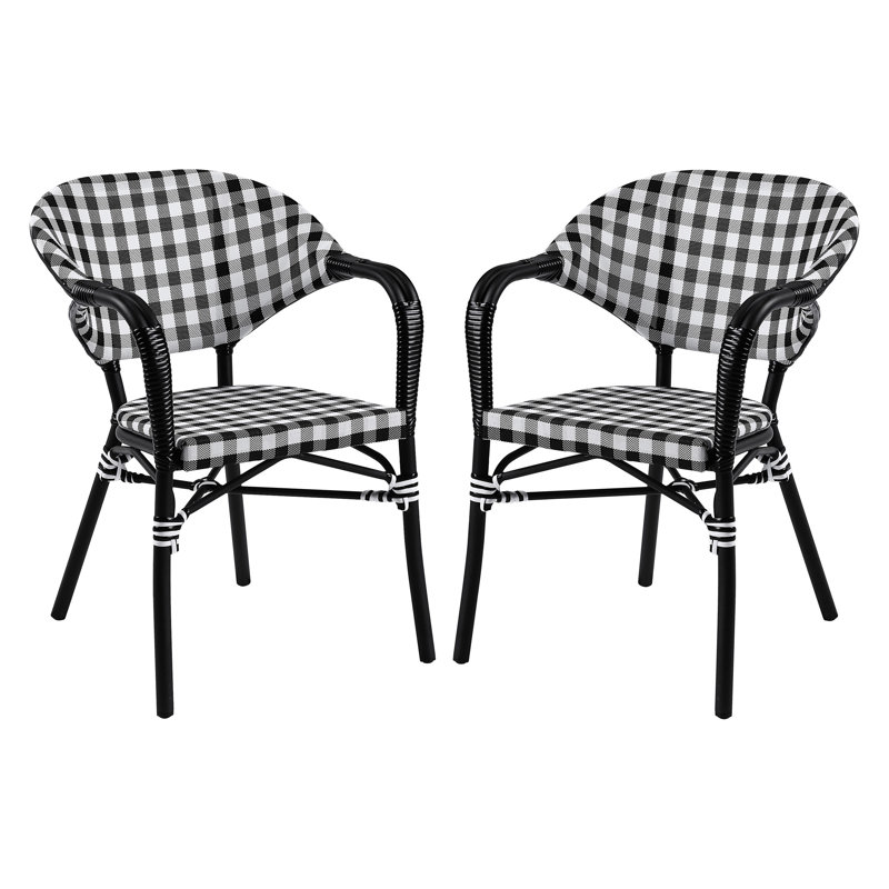 Fauteuil de patio Eustice, Noir, Noir