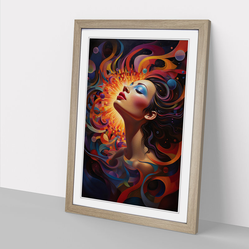 Single Picture Frame Print on Wood, Oak Framed, 34cm H x 25cm W