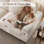 Canapé d'angle modulaire de 292 cm de profondeur avec pouf de rangement, canapé d'angle confortable en forme de nuage 4 pièces-1246490135