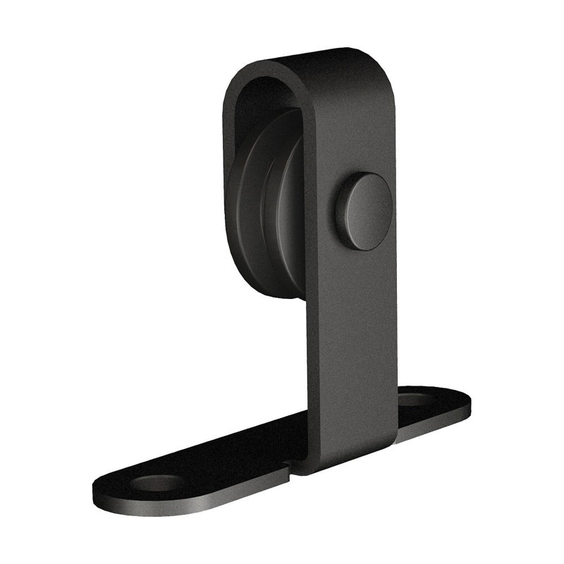 Solid Steel Mini Sliding Rolling Barn Door Hardware Kit for Single Wood Doors, Black, 60 in.