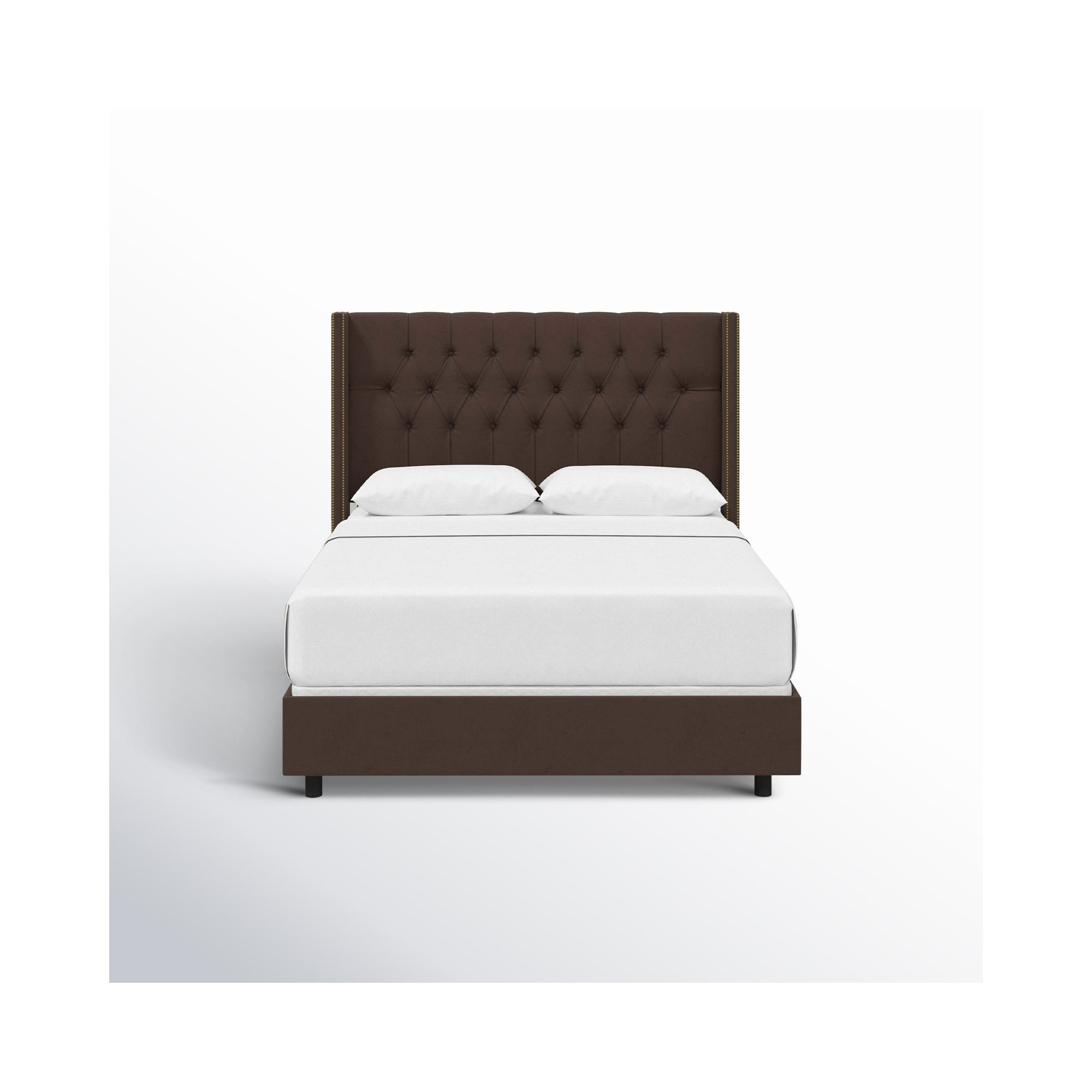 Breckin Upholstered Wingback Bed, Twin, Classic Chocolate Velvet
