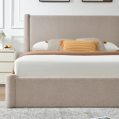 Lit plateforme tapissier à rangement relevable Luxury