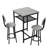 Bar Table, Equipped With 2 Bar Stools , With Backrest And Partition